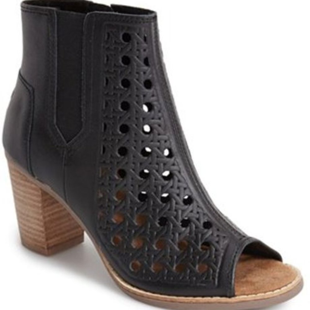 Toms Majorca Peep Toe Booties Size  7 1/2